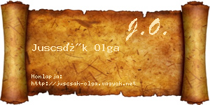 Juscsák Olga névjegykártya